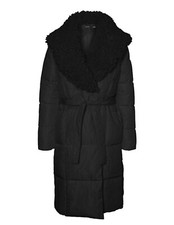 Vero Moda Women's Coat, Cosy Puffer With Removable Faux-fur Collar - In Black