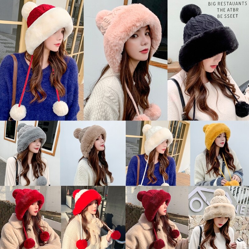 Casual Warm Cold-proof Woolen Hat Fashion Sweet Knitted Hat Fall ...