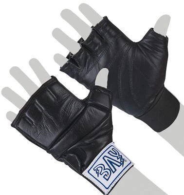 BAY® "GEL" LEDER Handschutz Faustschutz Grappling FreeFight Handschuhe MMA K1