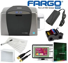 Fargo DTC1250e ID Card Thermal Printer with Software and Supplies Package   -PL