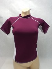 New Kids Girls XS Small 2-4 Ocean Tec Dark Plum Short Sleeve SS Rashguard USA