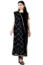 Chiffon Dupatta for Women Shawl Scarf Wrap ChunniBlack D238BLA
