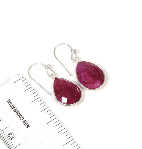 925 Solid Sterling Silver Green Onyx,Garnet Multi Stone Hook Earring Ji760 - Picture 65 of 81