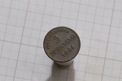     GERMANY BAVARIA 2 PFENNIG 1864 B66 #Z9931