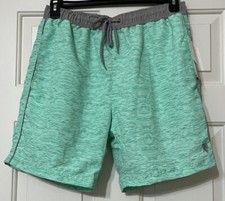 NWT US Polo Assn size L jade green grey swim trunks swimsuit mens