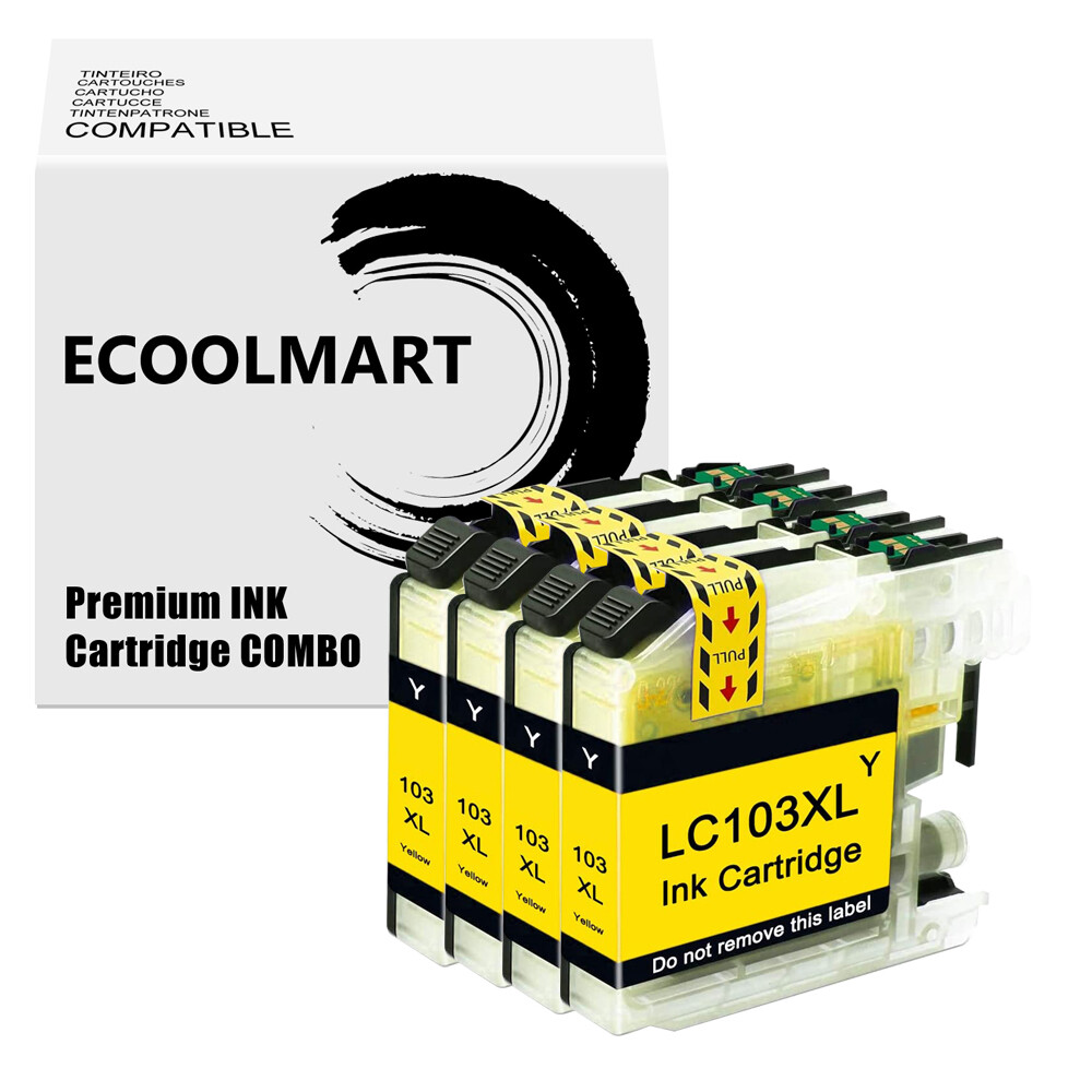 4PK Yellow Ink Cartridge fits Brother LC103 DCP-J152W MFC-J285DW J470DW J6720DW