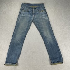 Gilded Age Selvedge Denim Jeans Men 31x32 Blue Button Fly Made In Italy *