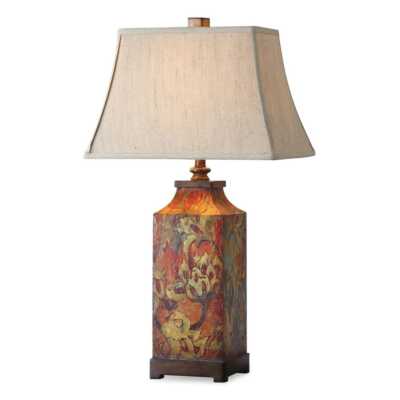 DESIGNER INSPIRED COLORFUL FLORAL PRINT TABLE LAMP  32'' UTTERMOST 27678