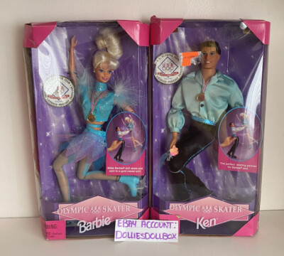 1998 Vintage Olympic USA Skater Doll Barbie & Ken Lot Of 2 Dolls NRFB