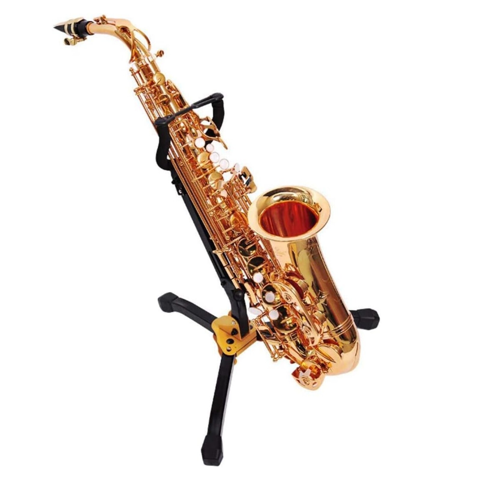 Folding Saxophone Stand Alto/Tenor Sax Holder Rack Adjustable Metal