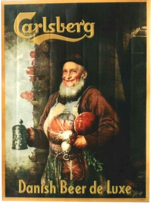 Original vintage poster CARLSBERG DANISH BEER DE LUXE c.1950
