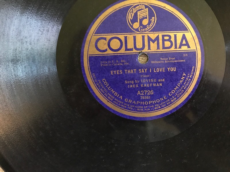 Victrola Record Eyes That Say I Love You By Irving and Kaufman Columbia A2726