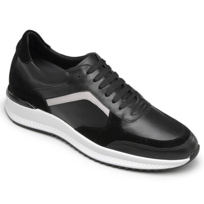 Size 9 CMR 6cm/2.4  Men s Elevator Shoes Height Increasing Black Sneakers