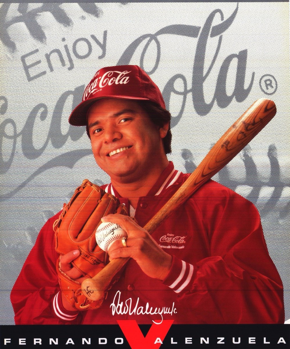SPORTS POSTER~Fernando Valenzuela Coke Advertising Dodgers