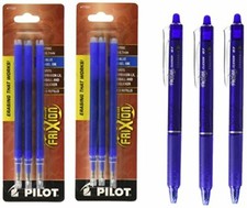 Pilot Retractable Gel Ink Pens Eraseable Fine Point 0.7mm Blue 3PK with refills