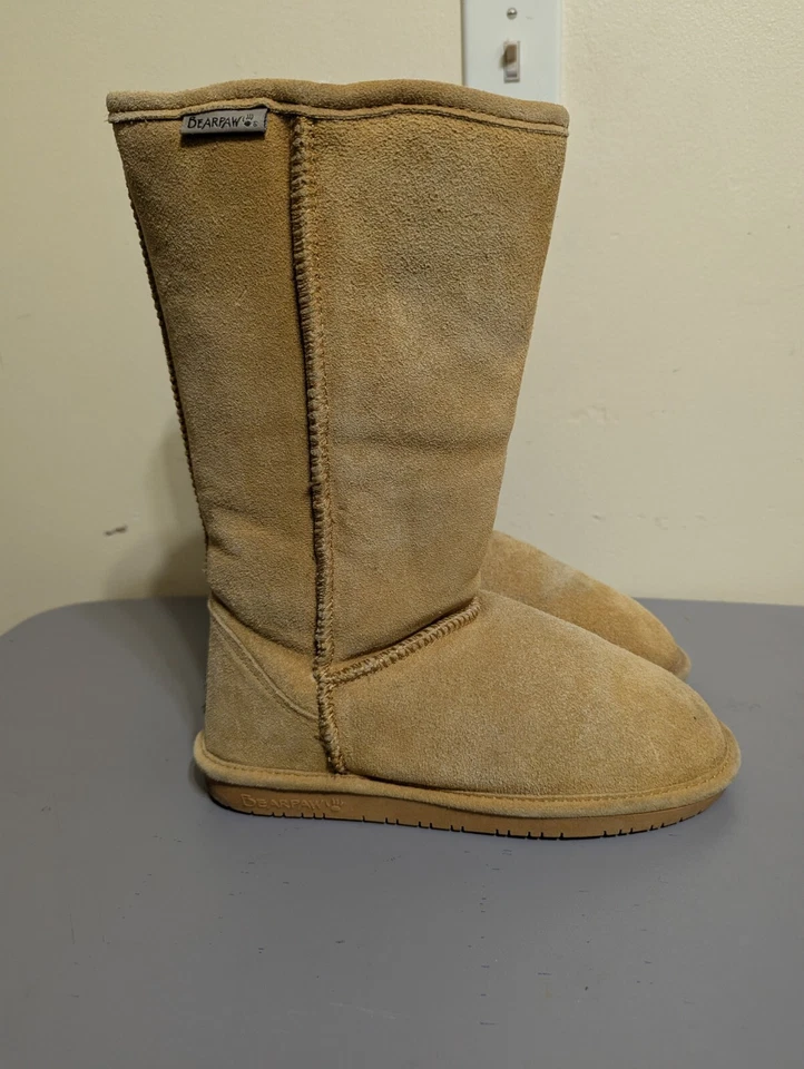 Высокие сапоги Bearpaw Emma замшевые натуральная овчина шерсть с подкладкой коричневые женские размер 7 - Изображение 2 из 4