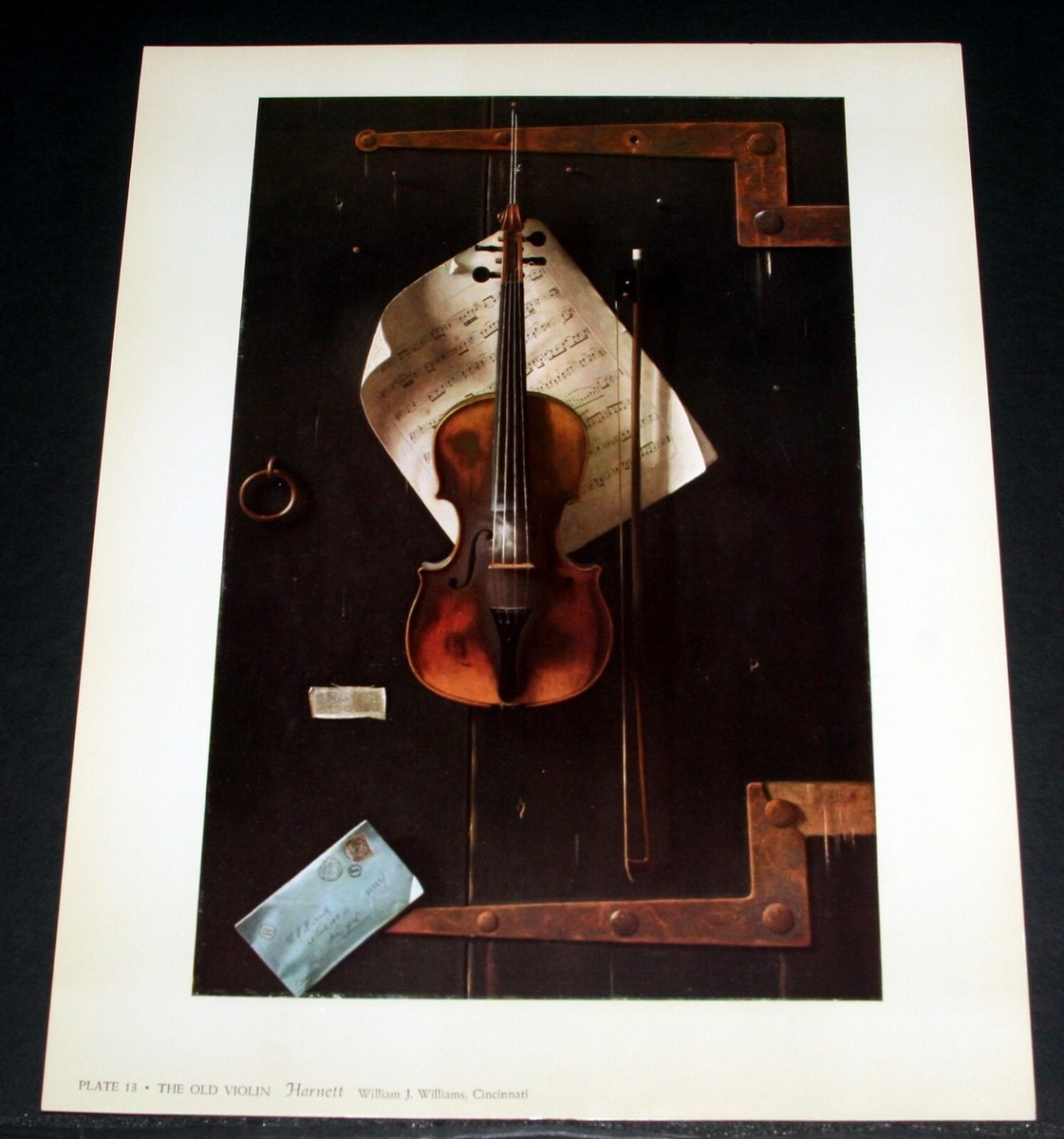 Vintage 1958 Harnett “The Old Violin” Art Print Vintage 1958 Harnett “The Old Violin” Art Print