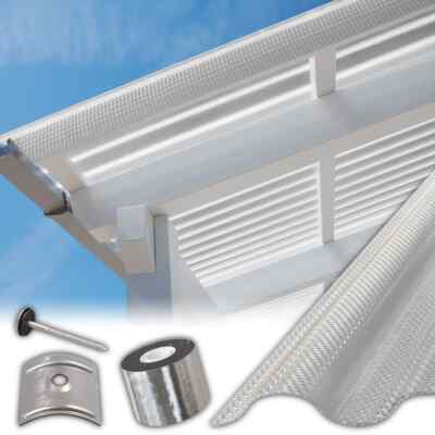 Wellplatten Set 2,6 mm Sinus 76/18 Wabe Polycarbonat inkl Schrauben und Kalotten