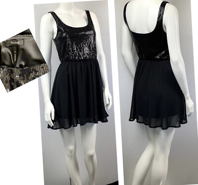 Sequin Ballerina Skater Cocktail Party Chiffon Little Black Mini Dress  Pacsun | eBay