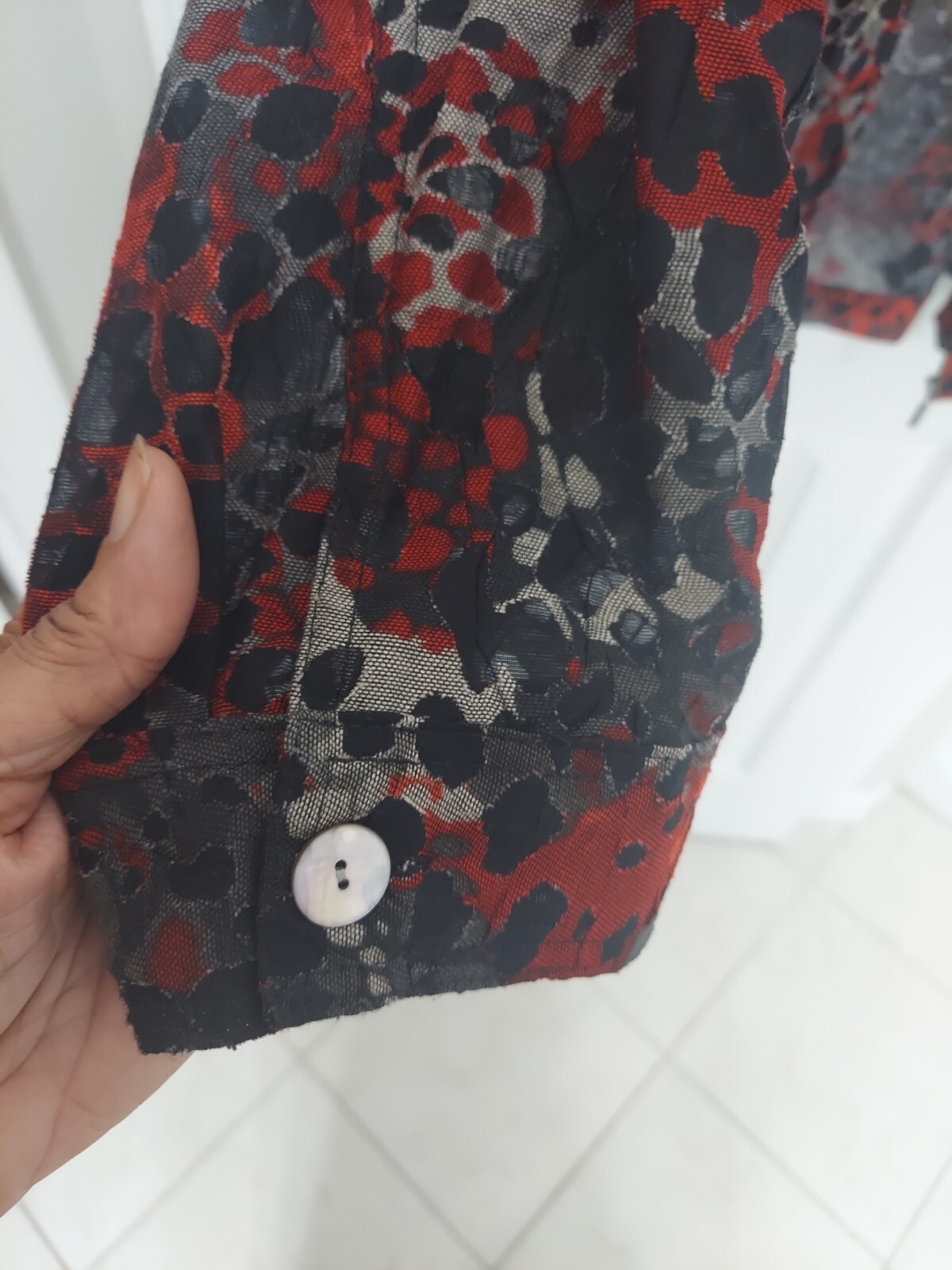 Ruby Rd Red Multicolored Lightweight Jacket Size … - image 6