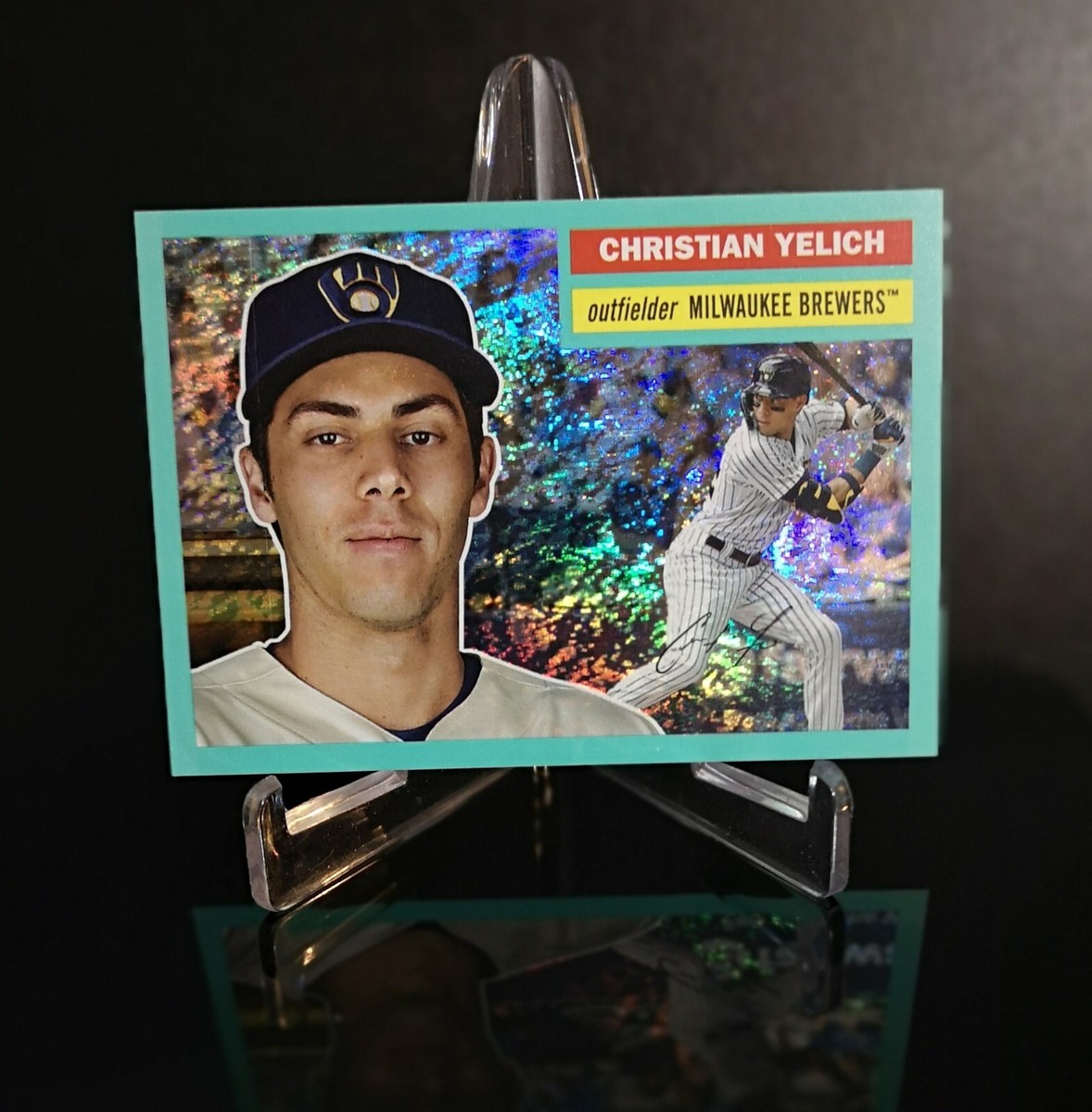d/75 💥 CHRISTIAN YELICH SSP 2023 Topps Archive Aqua Speckle