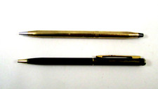 Lot of 2 Vintage Cross Goldtone Black Pens