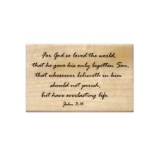 John 3-16 Bible Verse Mounted Rubber Stamp, For God so Loved, Religious, KJV 16