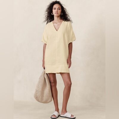 knee length dresses for ladies Linen Maxi Beach Dress Livia XL / Cloudy Blue main image 0