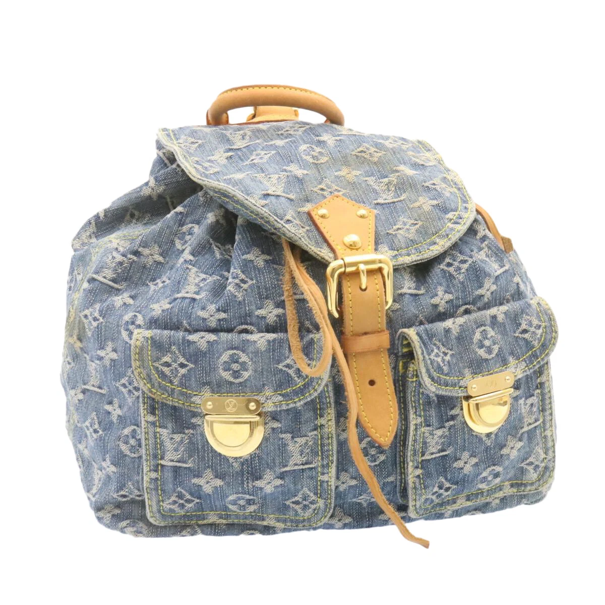 LOUIS VUITTON Monogram Denim Sac A Dos GM Backpack Blue M95056 LV