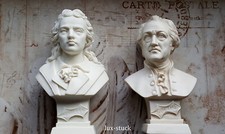 Goethe und Schiller Büste SET Figuren Deko Statue Gips 