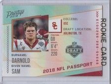 SAM DARNOLD ROOKIE CARD 2018 Prestige NFL Passport USC Trojans Football RC JETS