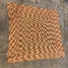 Crocheted Vintage Blanket/Throw 1960s Handmade Brown Tan 64” X 63” Granny Afghan