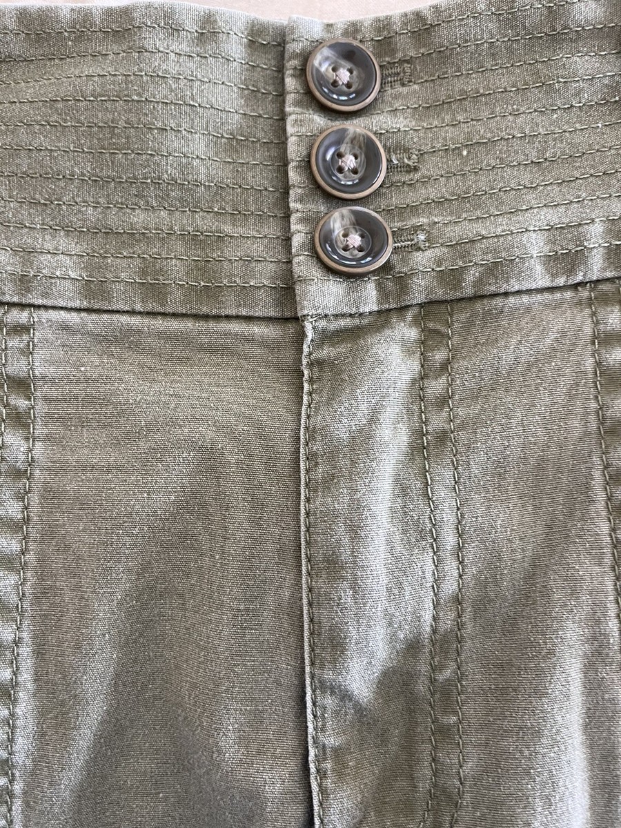 Marc by Marc Jacobs 4 Shorts Moore Green High Waist 3 Button Pleats Workwear View 3
