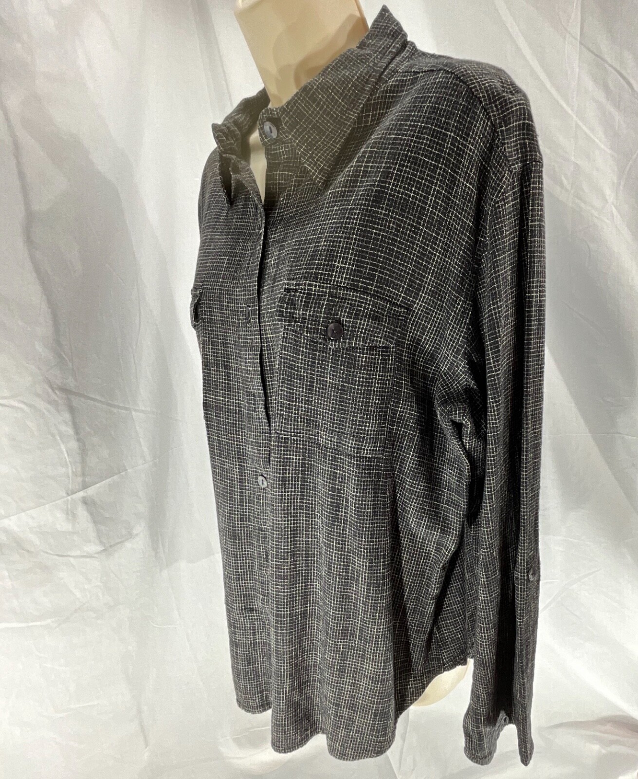 Chicos Design Button Down Collared Top Black Whit… - image 11