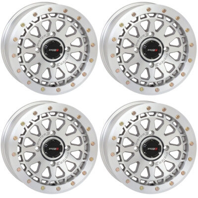 4 ATV/UTV Wheels Set 15in System 3 SB-6 Beadlock Machined Narrow 4/156 ...