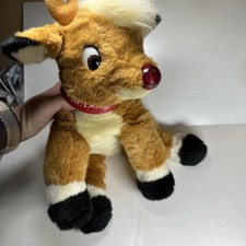 Rudolph Red Nose Reindeer Plush Musical Light Up Nose Co VTG 1998 - Dead Battery