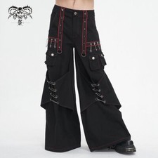 Devil Fashion Men Gothic Stylish Cyberpunk Baggy Wide Leg Pants Casual Trousers