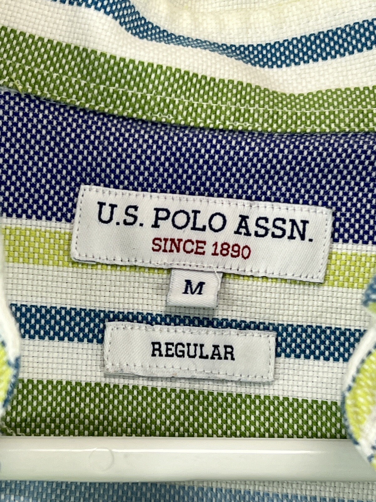 POLO USA ASSN. Camicia uomo Med Little Pony manica lunga porta bottoni blu a righe
