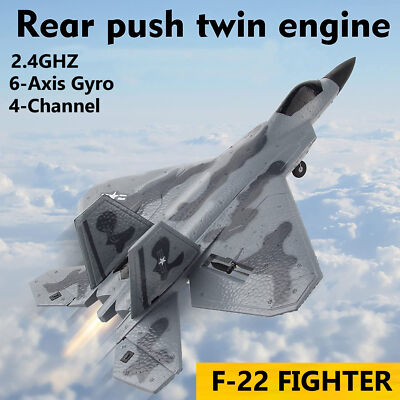 2.4G FX922 F-22 RC 4-CH Fighter Plane 6-Axis Gyro 435mm RTF Glider Aerobatic Toy