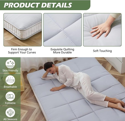 MOPHOTO Japanese Floor Mattress Futon Mattress Foldable Mattress Twin Full Queen - Picture 41 of 163