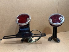 1928-1931 Ford Model A Tail Light Duolamp W License Plate Bracket -- Read
