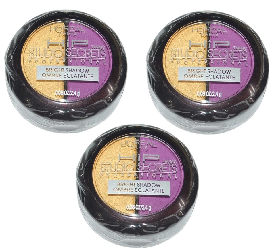 Pack of 3 L'Oreal HIP Studio Secrets Bright Shadow Duo, Flamboyant 538 - Image 2 of 4