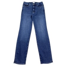 Good American High Rise Split Hem Jeans Women Sz 12/31 Fits 28" Ankle Zip Grunge