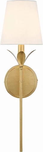 Elegant Antique Gold 1-Light Wall Sconce - Broche Design - Picture 2 of 11