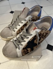 Golden Goose Superstar Calf Hair Cheetah Leopard Print Sneakers Sz 37
