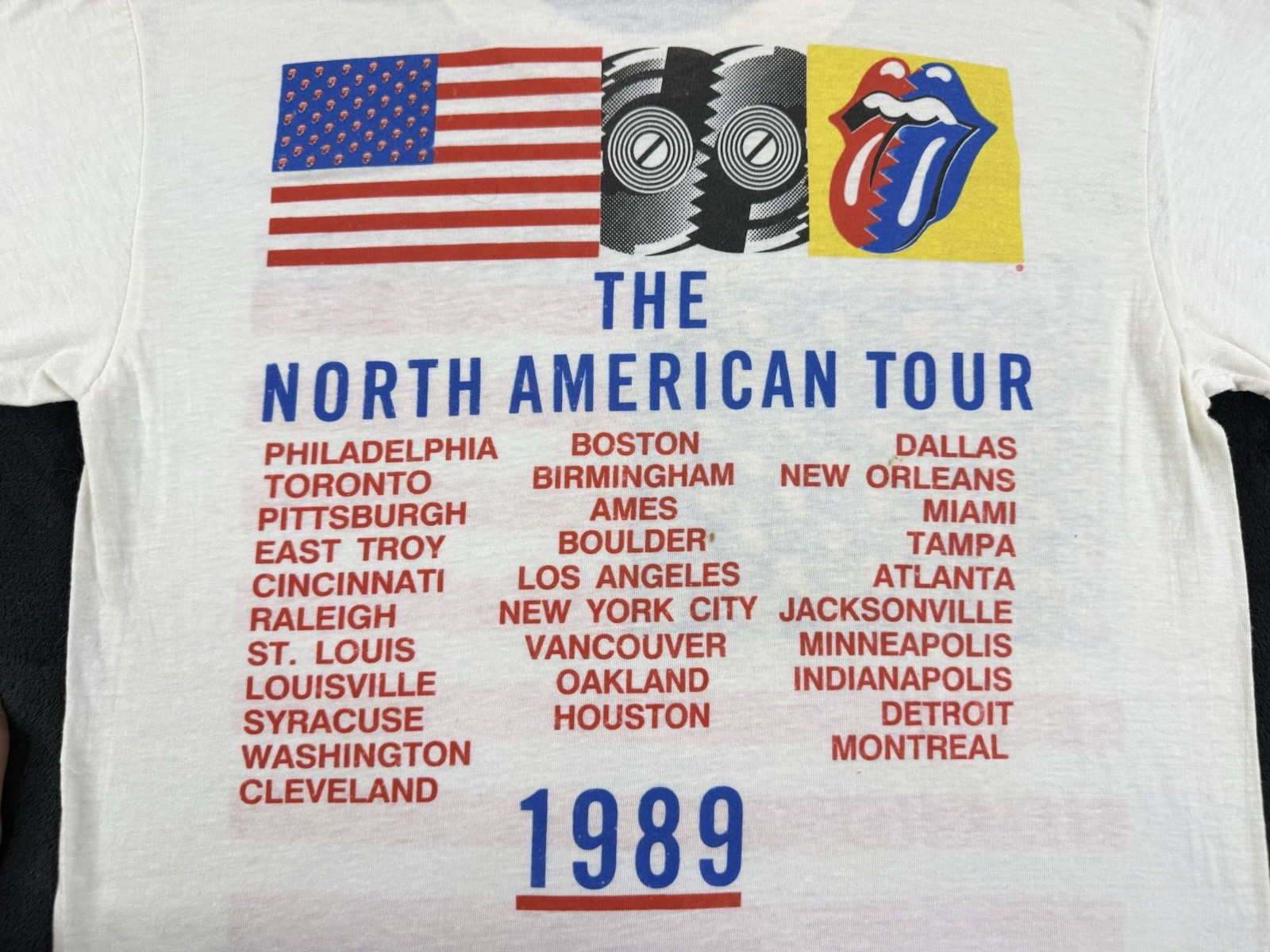 Vintage 1989 Single Stitch Rolling Stones Steel Wheels Tour Concert Rare Sz L image 3