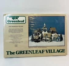 The Greenleaf Village Wooden Village Kit Makes 6 Buildings Mantle Train USA 1983