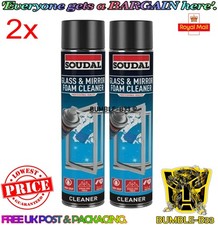 2x 750ML SOUDAL GLASS AND MIRROR FOAM CLEANER - FAST ACTING, NON-SMEAR 7.31 per litre