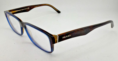 PRADA FRAMES ONLY EYEGLASSES VPR 16M ZXH-101 BROWN BLUE 57-16-150