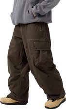 Unisex Waterproof Snowboard Pants - Insulated Baggy Ski Cargo Trousers